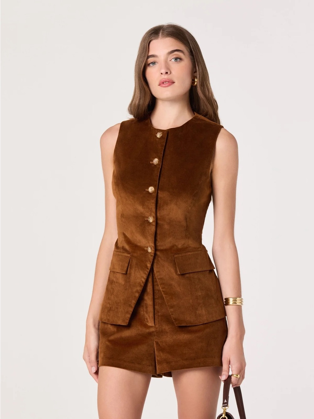 🆕 ASTR The Label | Corduroy Button Front Vest